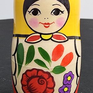 Traditional Nesting Doll with Roses, 5pc/4"