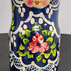 One of a kind Vintage Blue Nesting Doll 5pc/6"