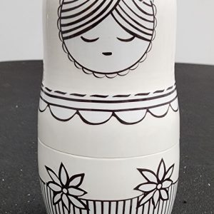 Nap Time Natasha Nesting Doll White 3pc/4"