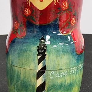 Vintage Cape Hatteras Lighthouse Nesting Doll Set 5pc/7"