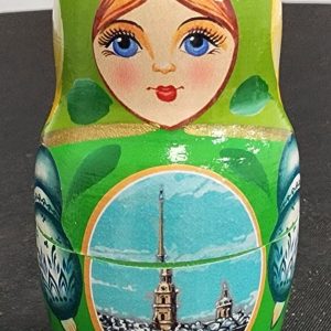 St. Petersburg Nesting Doll 3pc/4" (Green)